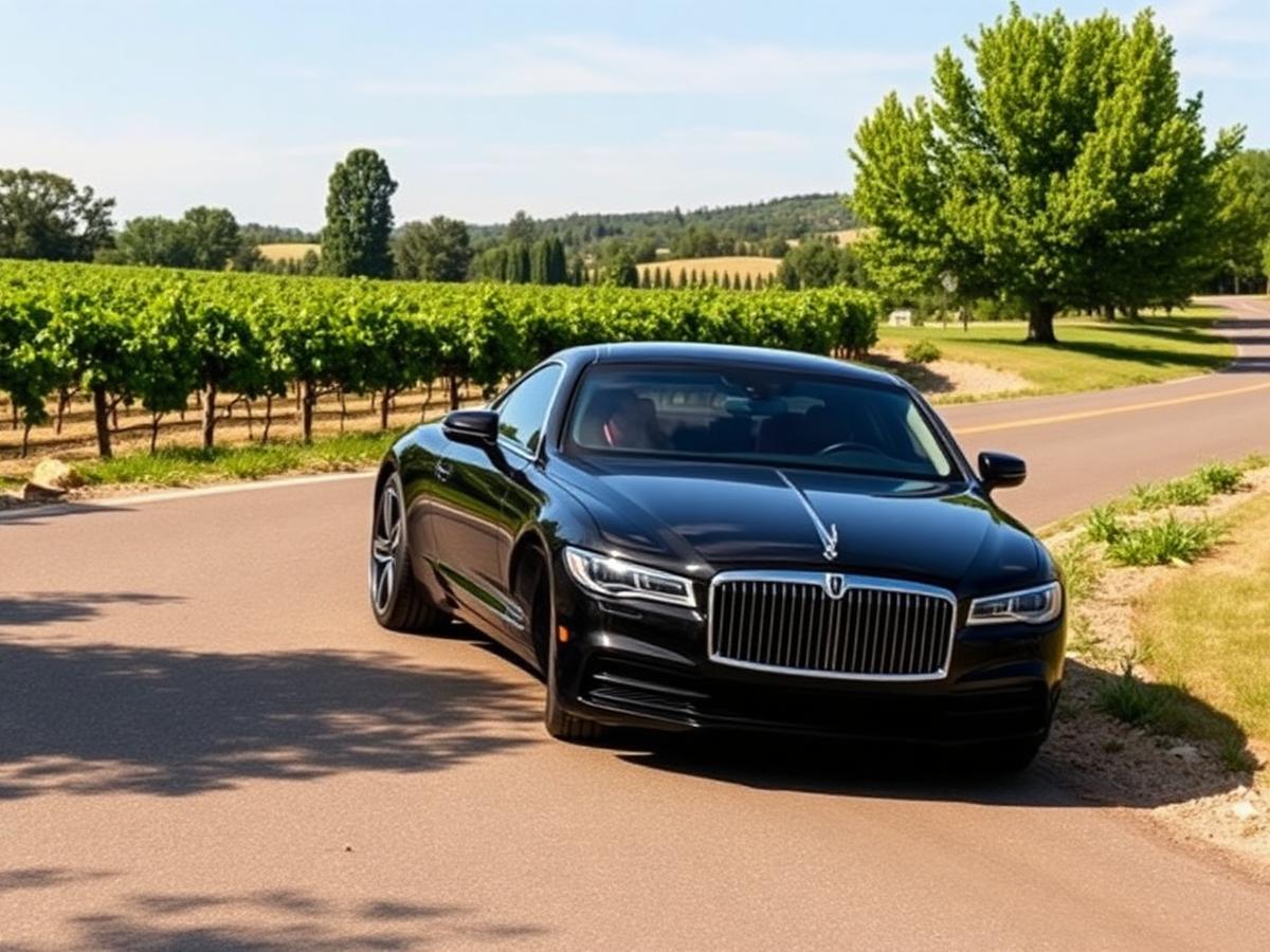 Chauffeured sedan at a Fraser Valley winery